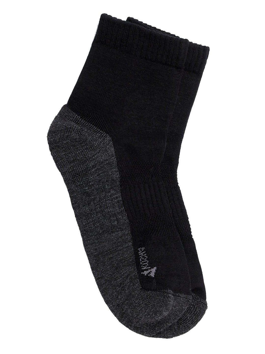 Black-Grey Merino Wool Cushioned Socks | KIds 